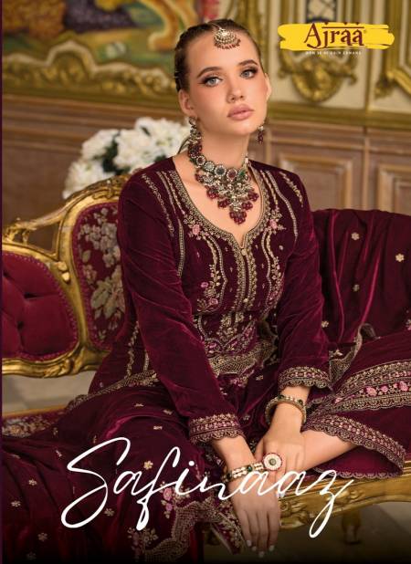 Safinaaz By Ajraa Heavy Work Velvet Wedding Salwar Suits Catalog
